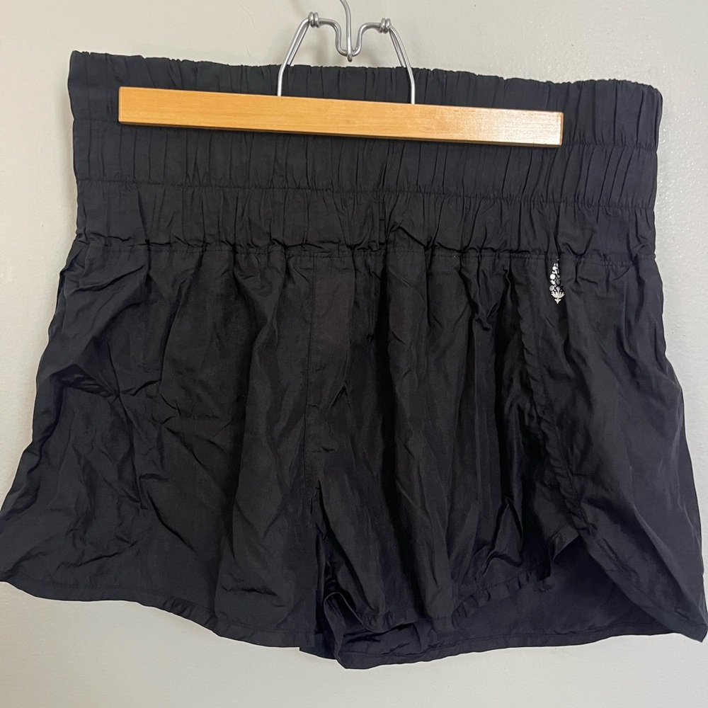 Free People High Waist Black Athletic Shorts with Elastic Waistband
